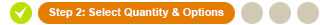 Select Quantity and Options