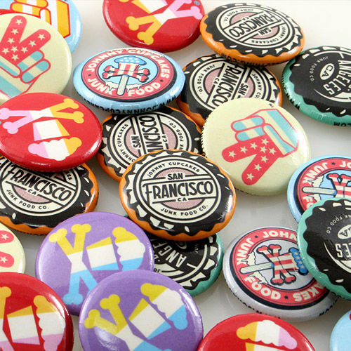 Artist, Designer and Clothing Company Buttons Sample Photo