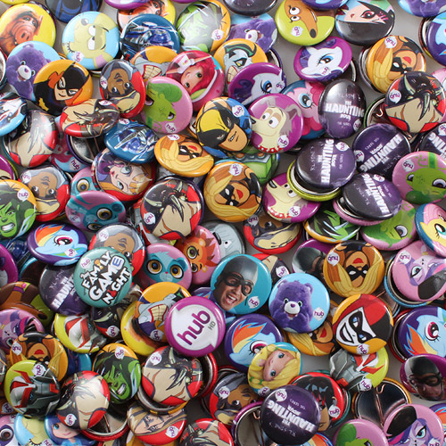 Movie, TV and Video Games Custom Buttons Sample Photo