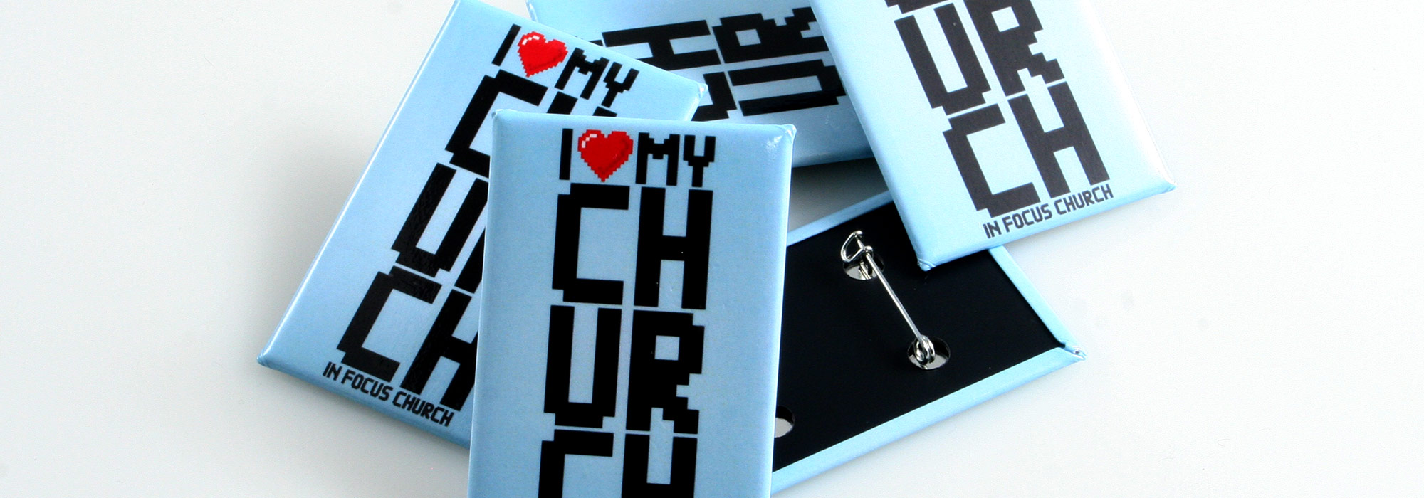 Rectangle Custom Buttons I Love My Church