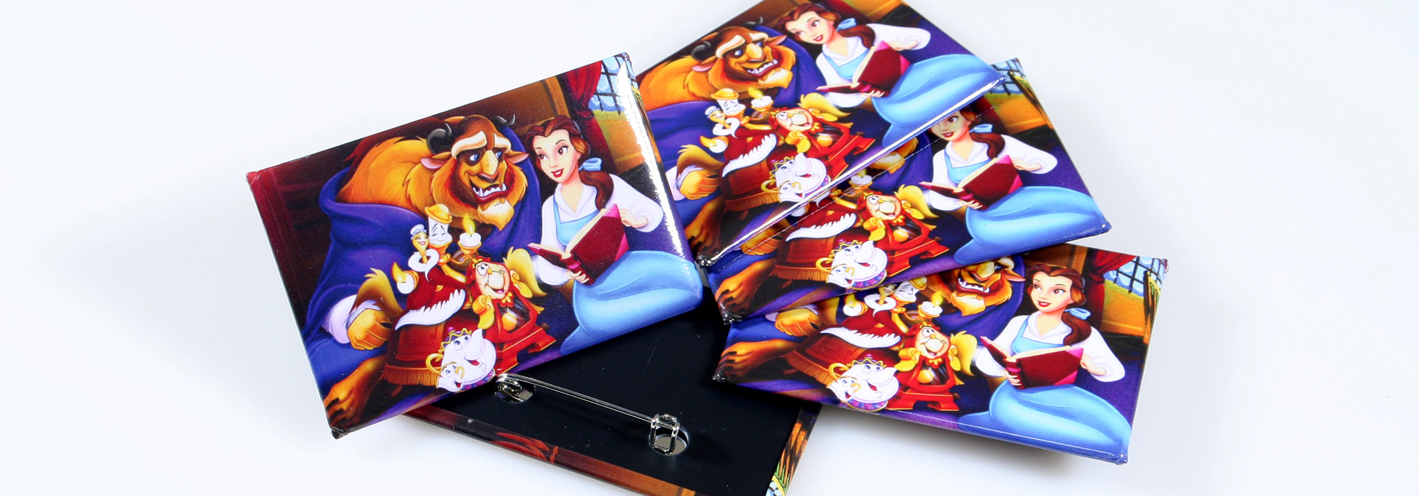 Rectangle Custom Buttons Beauty and the Beast