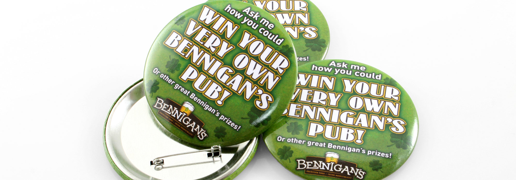 Round Custom Buttons Bennigans