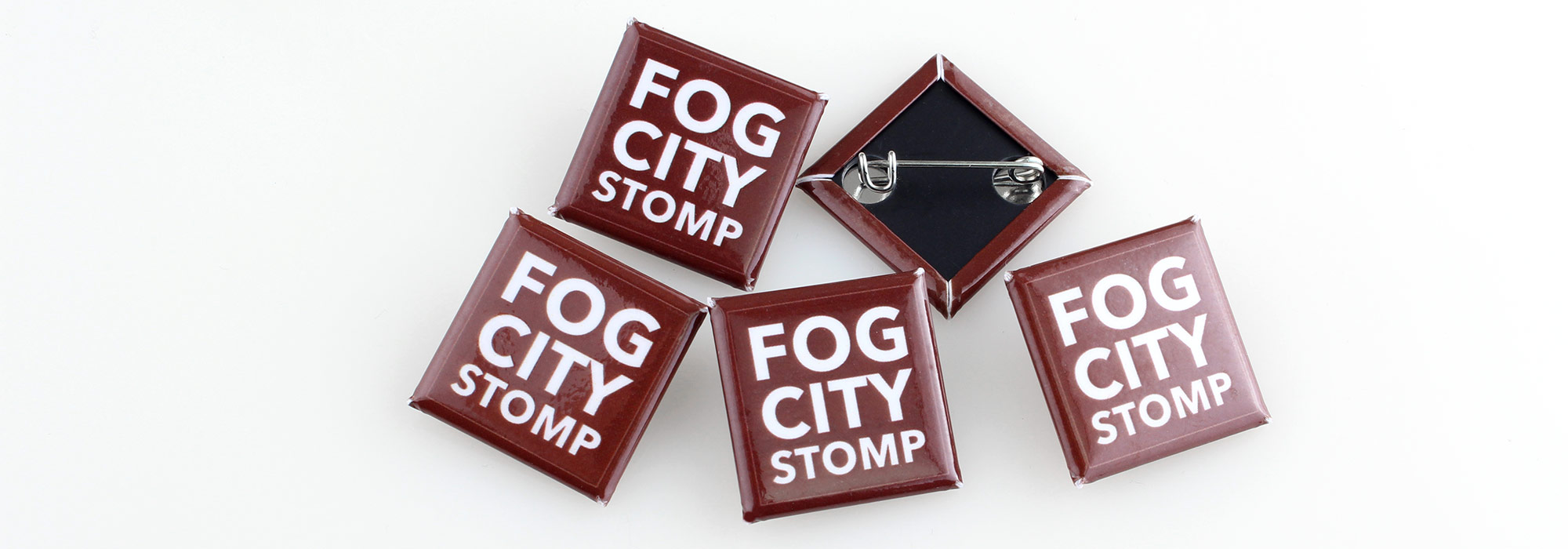 Square Custom Buttons Fog City Stomp