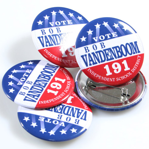 Political Campaign Buttons Sample Photo