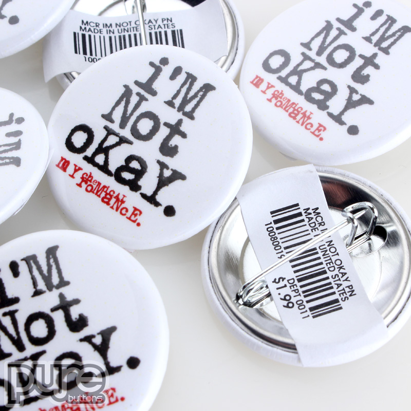 my chemical romance im not okay custom buttons