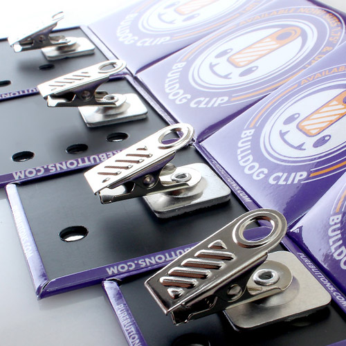 Square Custom Bulldog Clip Buttons