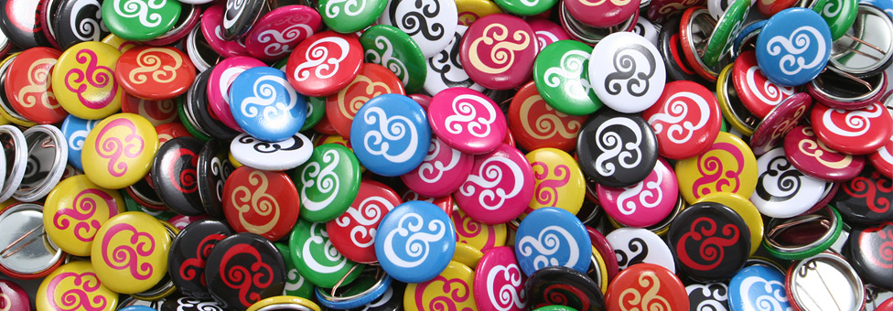snakes and suits - Round Custom Buttons