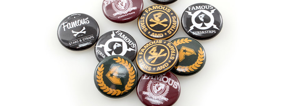 Famous Stars and Straps 1 Inch Custom Buttons