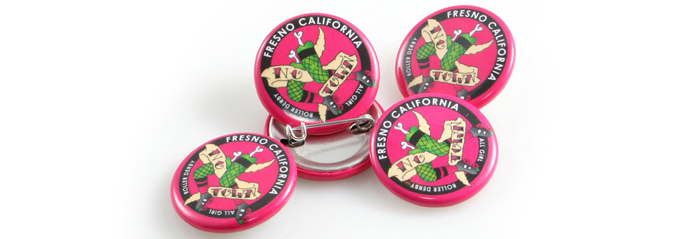Fresno California Roller Derby Custom Buttons