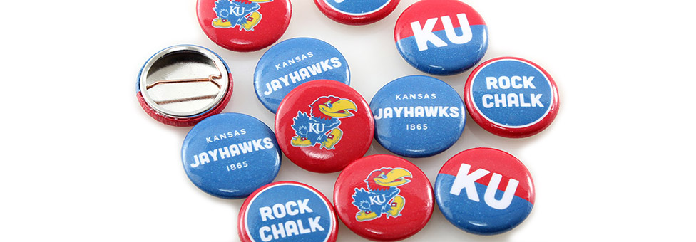 University of Kansas Jayhawks 1 Inch Round Custom Buttons