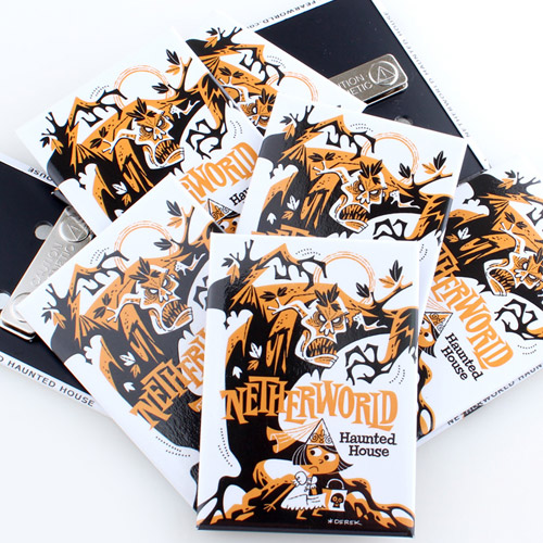 Custom Netherworld Haunted House Clothing Magnets