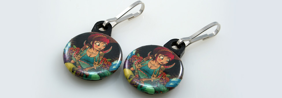 Go Media - 1" Round Custom Zipper Pulls
