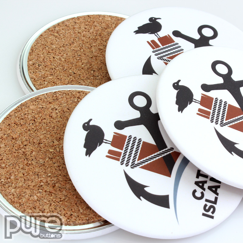 Custom Laser Engraved Cork Coasters with Business Logo