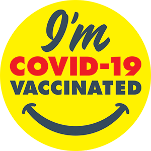 I'm COVID-19 Vaccinated Smiley Button
