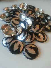 Customer Photo: 1" acetate metallic buttons - LOVE THEM!