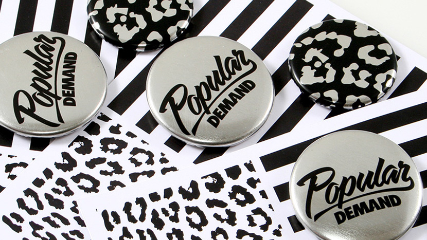 Metallic Finish Custom Buttons